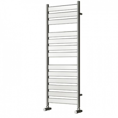 Vertical flat bar chrome heated towel rail 1200 x 400